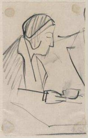Sechs Skizzen, Paris. [Frau im Cafe]