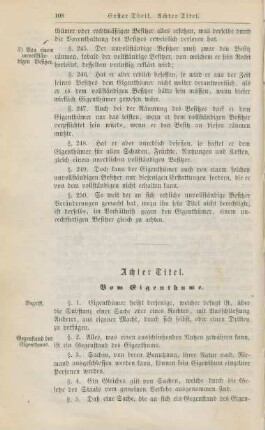 Achter Titel. Vom Eigenthume