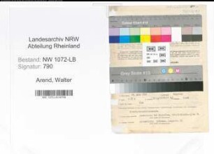 Entnazifizierung Walter Arend , geb. 28.03.1897 (Ingenieur)