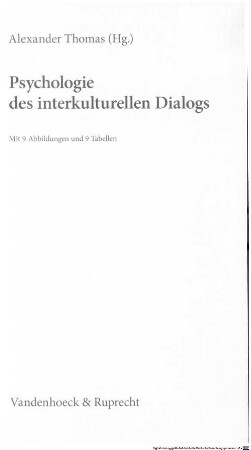 Psychologie des interkulturellen Dialogs : mit ... 9 Tabellen