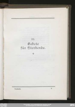 III. Gebete für Sterbende.