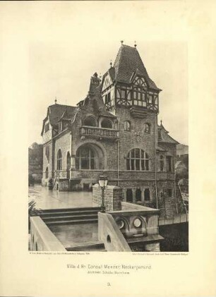 Tafel 3. Villa d. Hn. Consul Menzer, Neckargemünd. Architekt: Schäfer, Mannheim