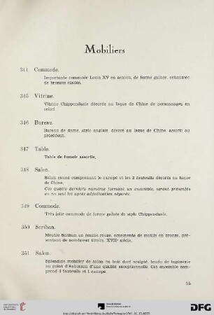 Mobiliers (Nr. 344-368)