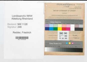 Entnazifizierung Friedrich Redder , geb. 18.01.1921 (Feuerwehrmann)