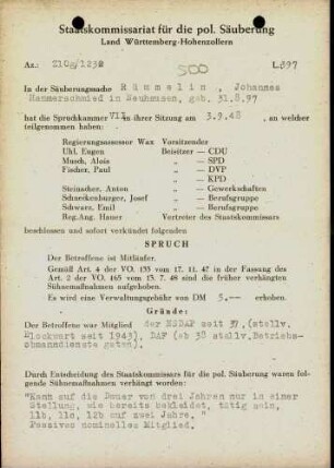 Rümmelin, Johannes