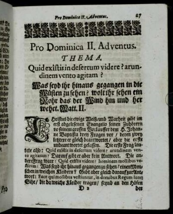 Pro Dominica II. Adventus.