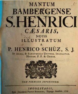 Mantum Bambergense S. Henrici Caesaris