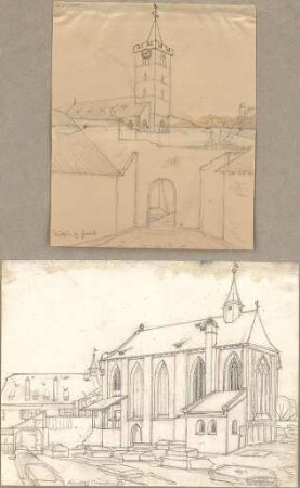 Hoffstadt, Friedrich; Kassette 1: Mappe 1. Kirchen (925-972) - u. a. Kirchhof in Nürnberg (Perspektiven)