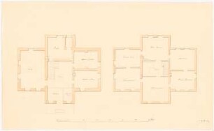 Herrenhaus Schönborn Umbau: Grundriss Erdgeschoss, Grundriss 1.(?) Obergeschoss, Maßstabsleiste