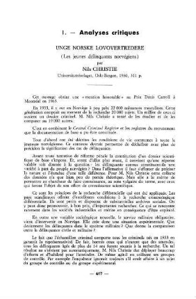 467-472, 1. Analyses critiques