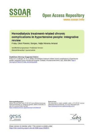 Hemodialysis treatment-related chronic complications in hypertensive people: integrative review