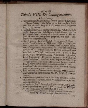 Tabula VIII. De Coniugationum Variatione
