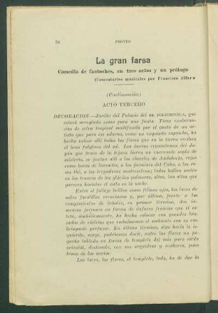 La gran farsa : Comedia de fantoches, en tres actos y un prólogo
