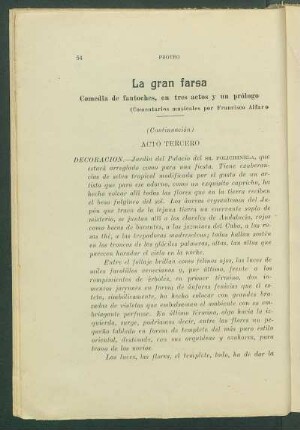 La gran farsa : Comedia de fantoches, en tres actos y un prólogo