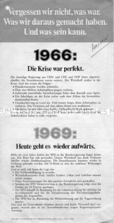 Flugblatt der SPD zur Bundestagswahl 1969