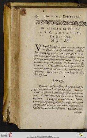 In alteram Epistolam ad C. Caesarem, de Rep. Ord. Notae