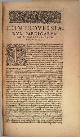 Controuersiarum Medicarvm Et Philosophicarvm Libri Decem