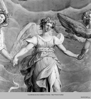Freskendekoration mit Engelreigen, Evangelisten und Szenen der Genesis : Kuppelfresken mit Engelreigen