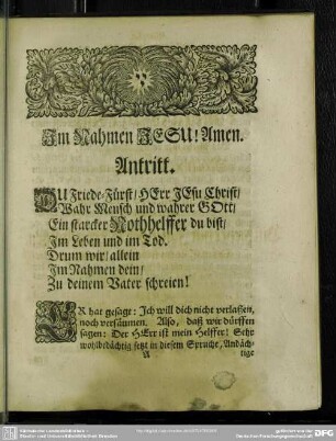 Leichenpredigt : GOtt, des Chur-Sächsischen Israels Nothhelffer. Antritt, Leich-Text, Eingang, Abhandlung
