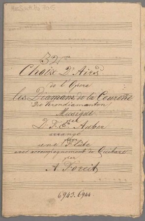 "Les Diamants de la couronne - Excerpts; Arr; fl, (guit); AWV 34". - BSB Mus.Schott.Ha 7015