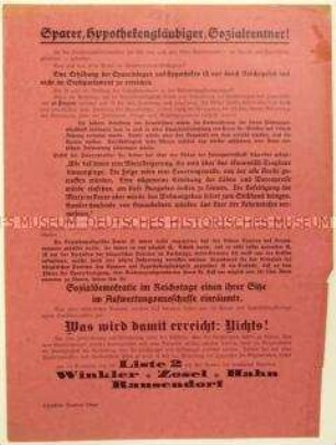 Aufruf der SPD zur Löbauer Stadtverordnetenwahl 1926
