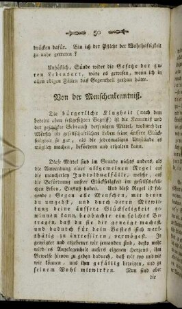 Von der Menschenkenntniß.
