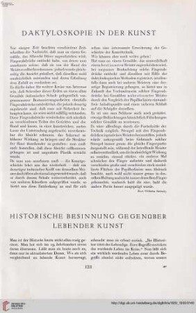 45: Historische Besinnung gegenüber lebender Kunst