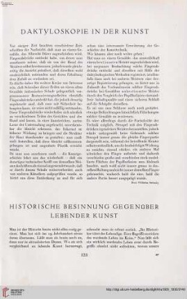 45: Historische Besinnung gegenüber lebender Kunst