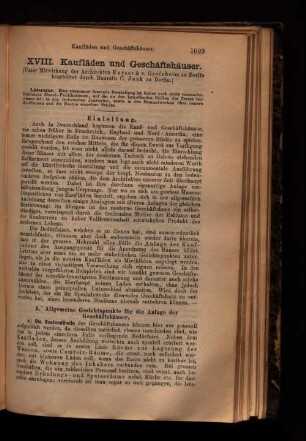 XVIII. Kaufläden und Geschäftshäuser.