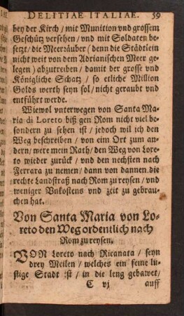 Von Santa Maria von Loreto den Weg ordentlich nach Rom zu reysen.