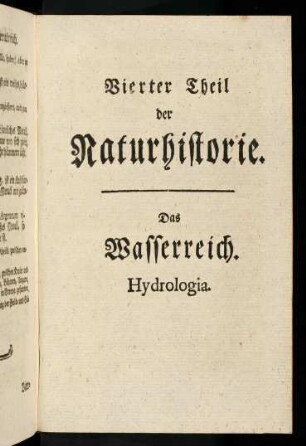 253-264, Vierter Theil der Naturhistorie: Das Wasserreich