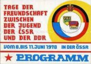 Programmheft zu einem Freundschaftstreffen der Jugend der CSSR und der DDR