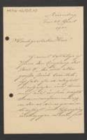 Brief von Karl Eduard Semler an Unbekannt