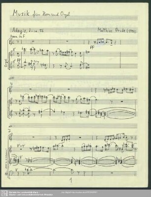 Musik für Horn und Orgel : (1994)