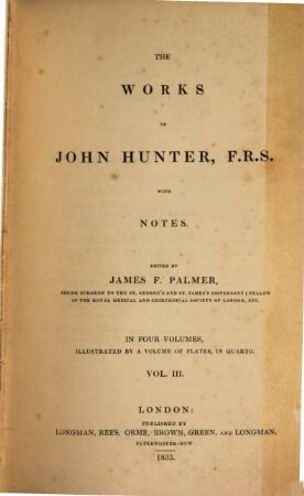 The Works of John Hunter : with notes, 3 (1835)