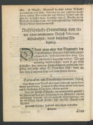Außführliche Erinnerung von einer jeden vormeinten Ursach Selnecceri insonderheit/ unnd derselben Widerlegung.