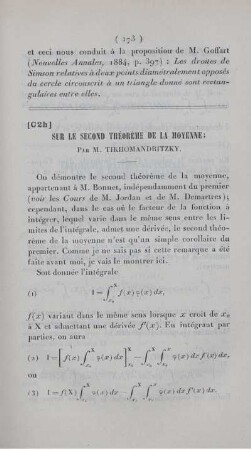 Sur le second théorème de la moyenne.