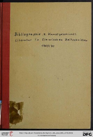 Bibliographie zur kunstgeschichtlichen Literatur in slawischen Zeitschriften