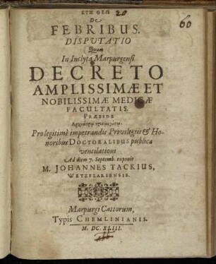 De Febribus Disputatio