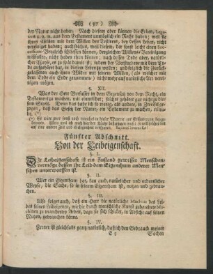 Fünfter Abschnitt. Von der Leibeigenschaft