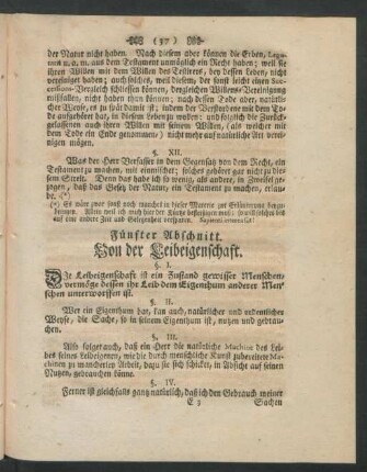 Fünfter Abschnitt. Von der Leibeigenschaft
