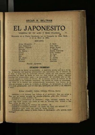 El japonesito : comedia en un acto y tres cuadro