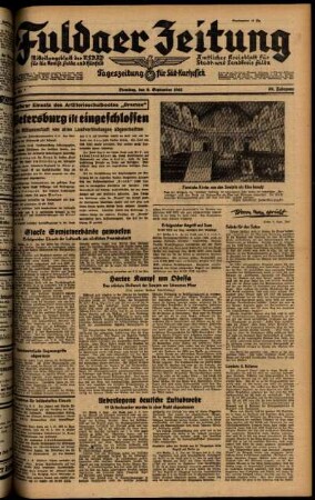 Ausgabe vom Dienstag, den 09. September 1941.