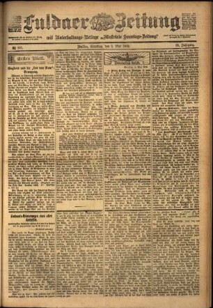 Erste Ausgabe vom Samstag, den 03. Mai 1902.