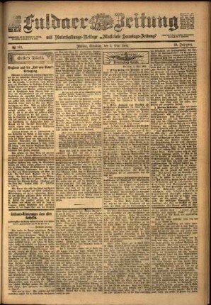 Erste Ausgabe vom Samstag, den 03. Mai 1902.