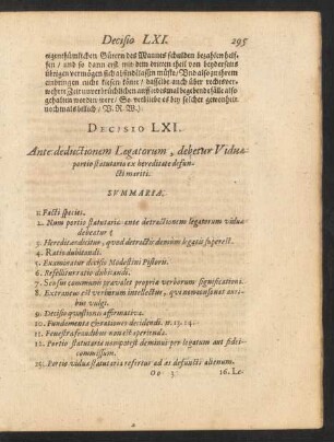 Decisio LXI. [bis] Decisio LXX.