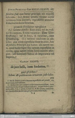 Caput XXXVII. de iure belli, item foederum