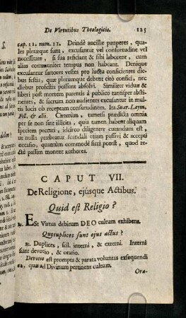 125-130, Quid est Religio? Est Virtus debitum Deo cultum ...