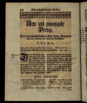 458-476, Acht und zwanzigste Predig.