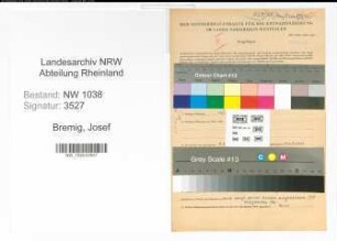 Entnazifizierung Josef Bremig , geb. 04.05.1893 (Angestellter)